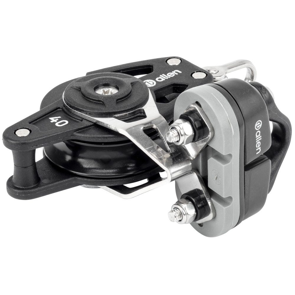 40mm Single Block with Swivel Head Becket & Cleat
